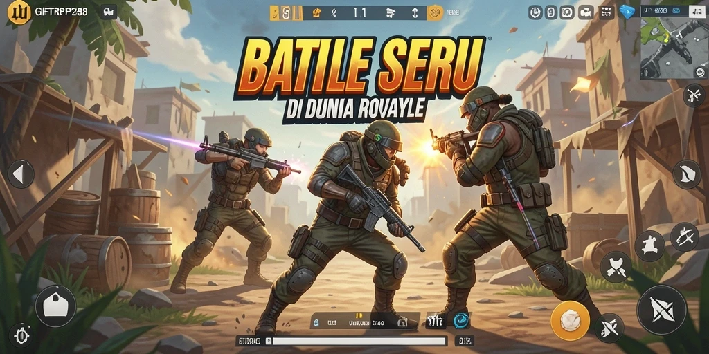 Tampilan gameplay seru dalam pertarungan Battle Royale.