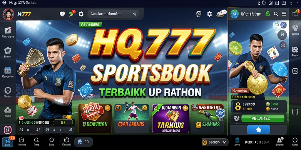 Tampilan antarmuka aplikasi HQ777 dengan fitur sportsbook yang menarik.