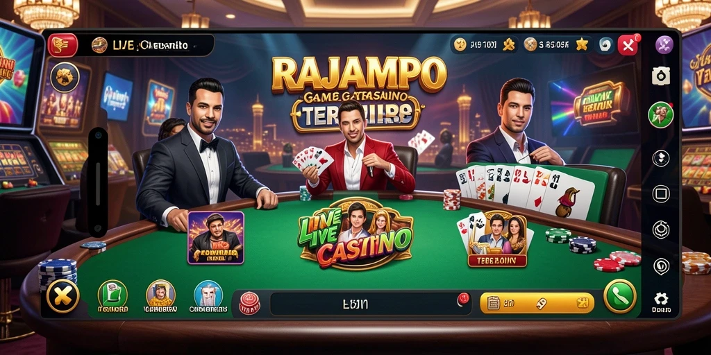 Tampilan gameplay Live Casino yang mendebarkan di RAJAMPO.