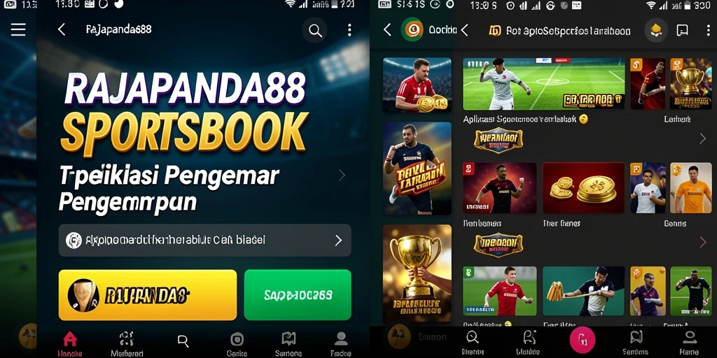 Tampilan antarmuka RAJAPANDA88 dengan fitur taruhan olahraga.