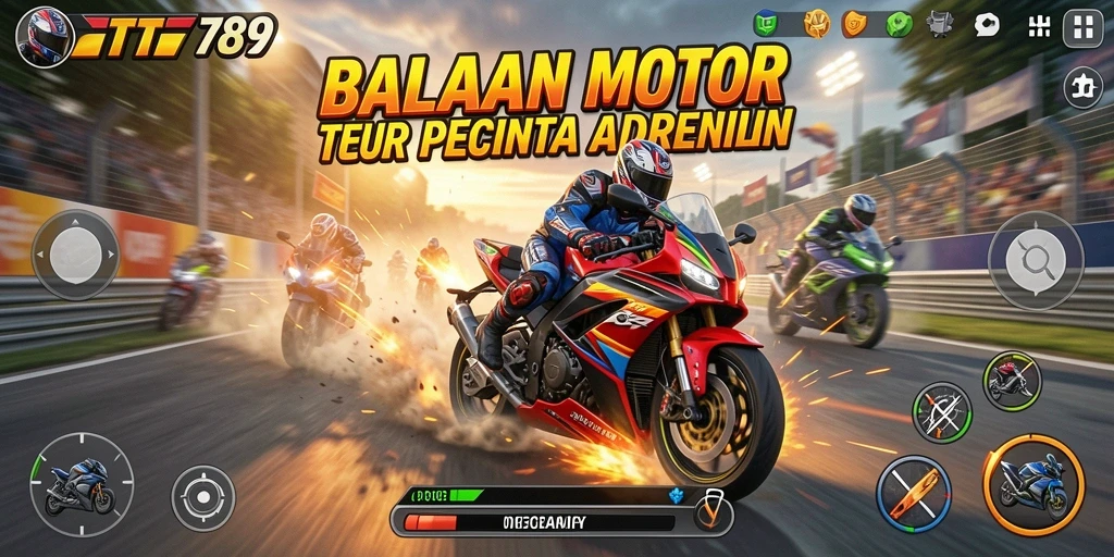 Gameplay seru di TT789 dengan aksi balapan motor yang cepat.