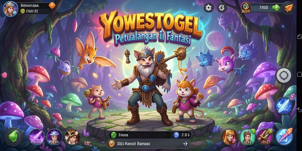 Tangkapan layar gameplay YOWESTOGEL menampilkan pertempuran epik di dunia fantasi.